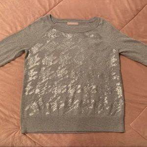Banana Republic Grey Pullover Sequin Sweater